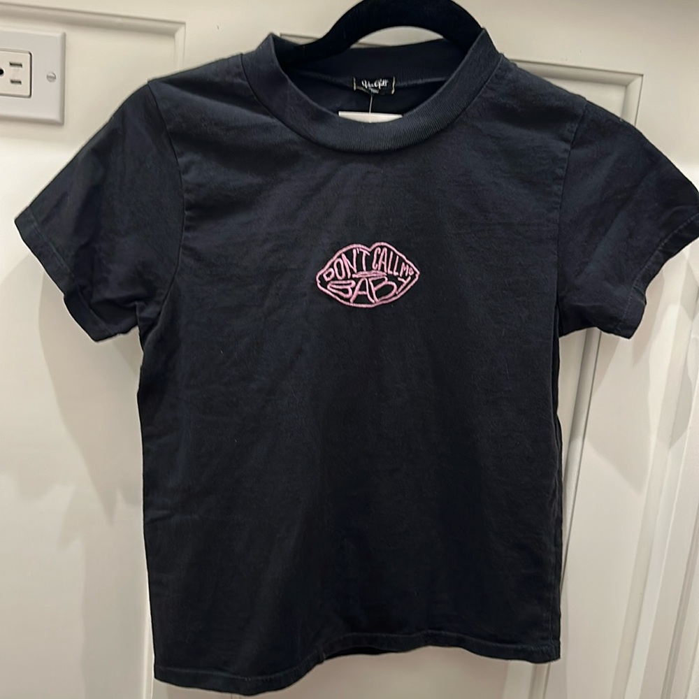 New John Galt (brandy Melville,woman’s 1 size blk t shirt Don’t Call me Baby
